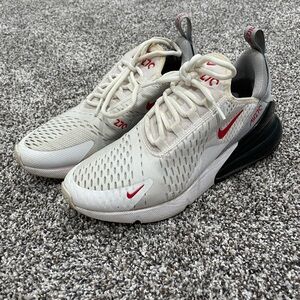Nike Air Max 270 White and Red Men's Shoes